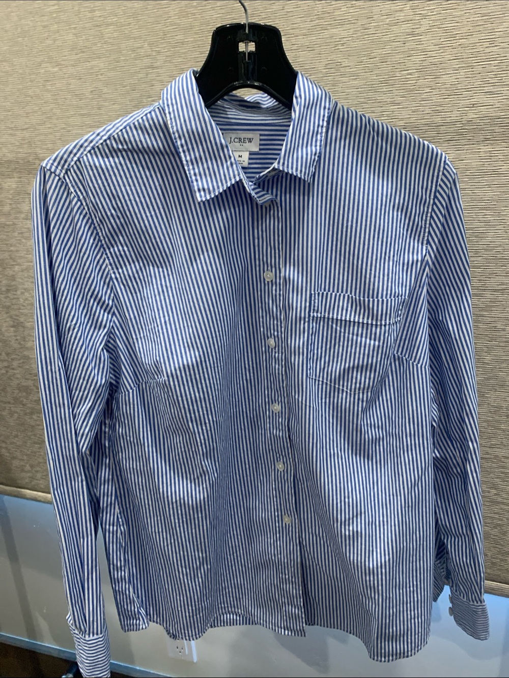 J. Crew Women’s Blue & White Pinstripe Dress Shirt